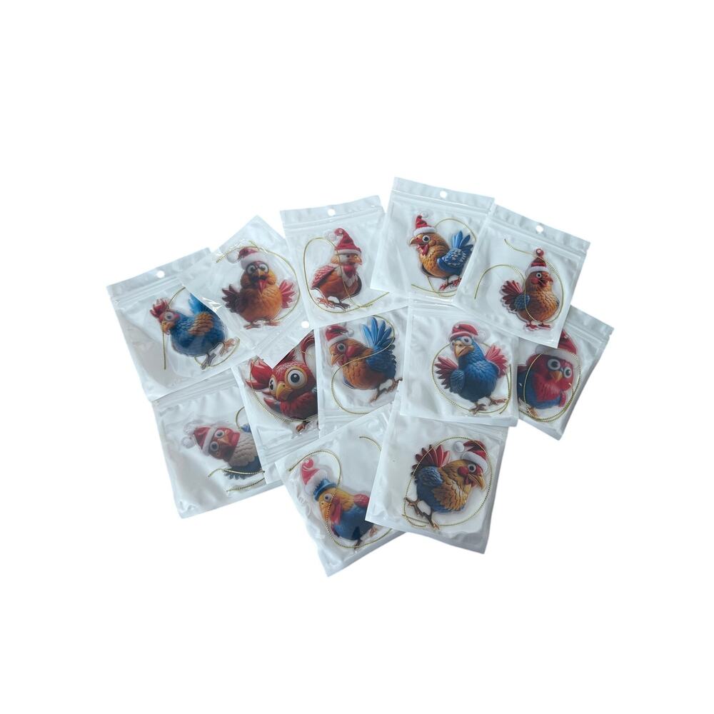 NEW 12 piece‎ chicken pendants ornaments